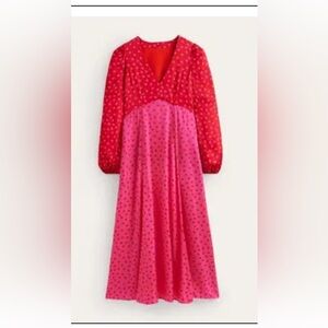 Boden dress US 12 NWT Blouson sleeve midi dress